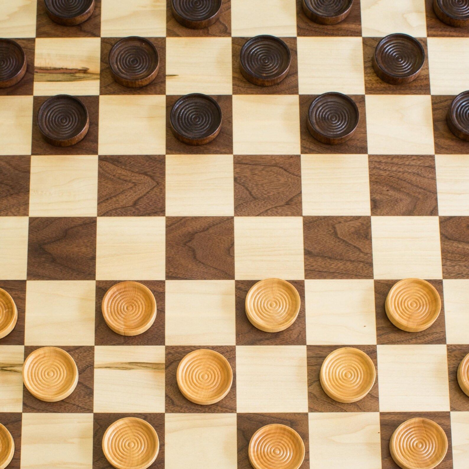 Wooden checkerboard with wooden checkers  checkerboard with | Etsy | Etsy (US)