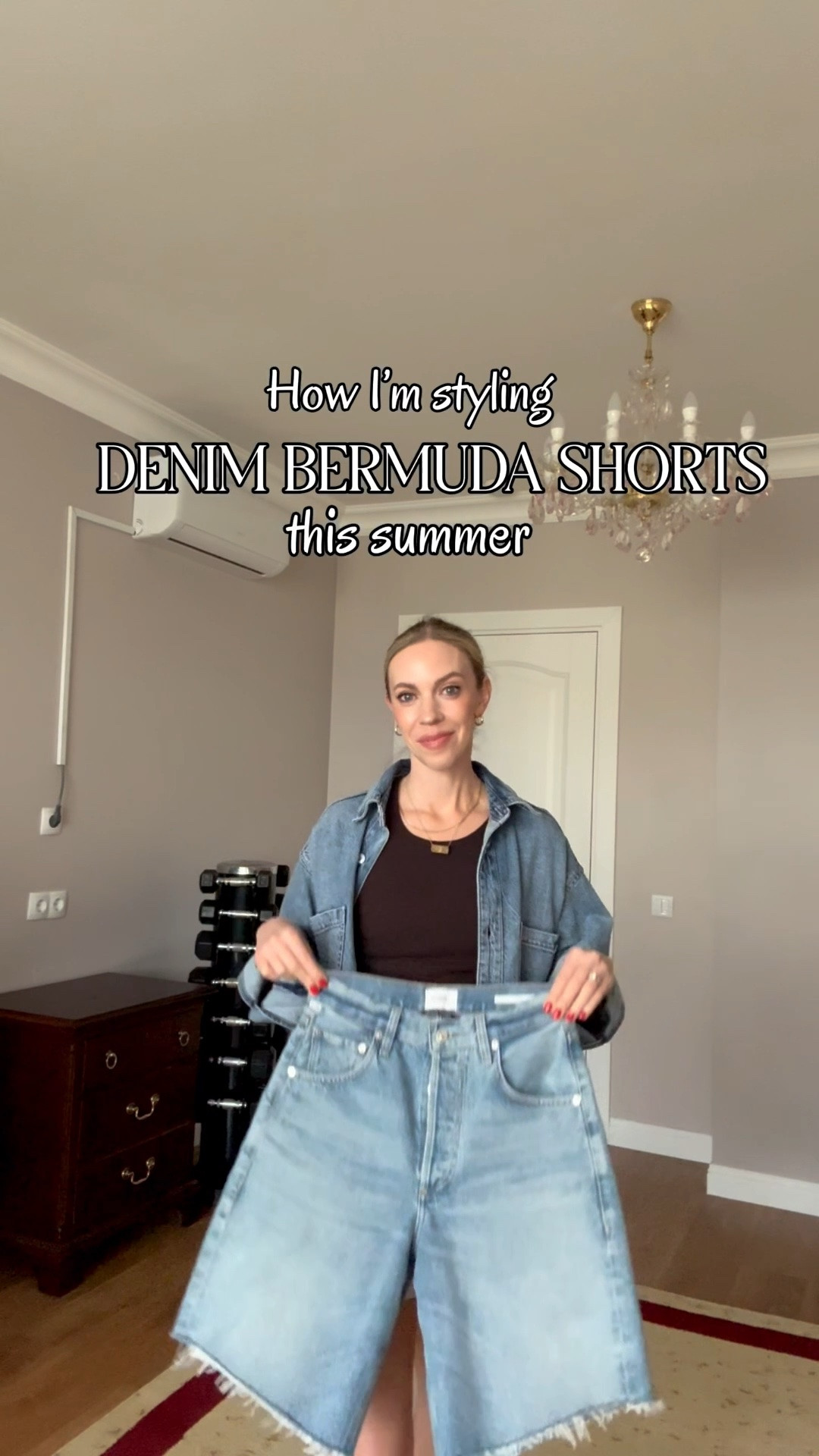 Denim bermuda shorts, summer 2026 outfits, halter tops, kitten heel thong sandals, linen shirts, beaded necklace

#LTKSeasonal #LTKSaleAlert #LTKOver40
