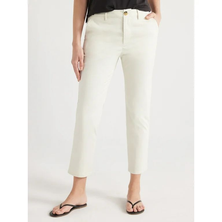 Free Assembly Women’s Slim Straight Chino Pants, 26” Inseam, Sizes 0-20 | Walmart (US)