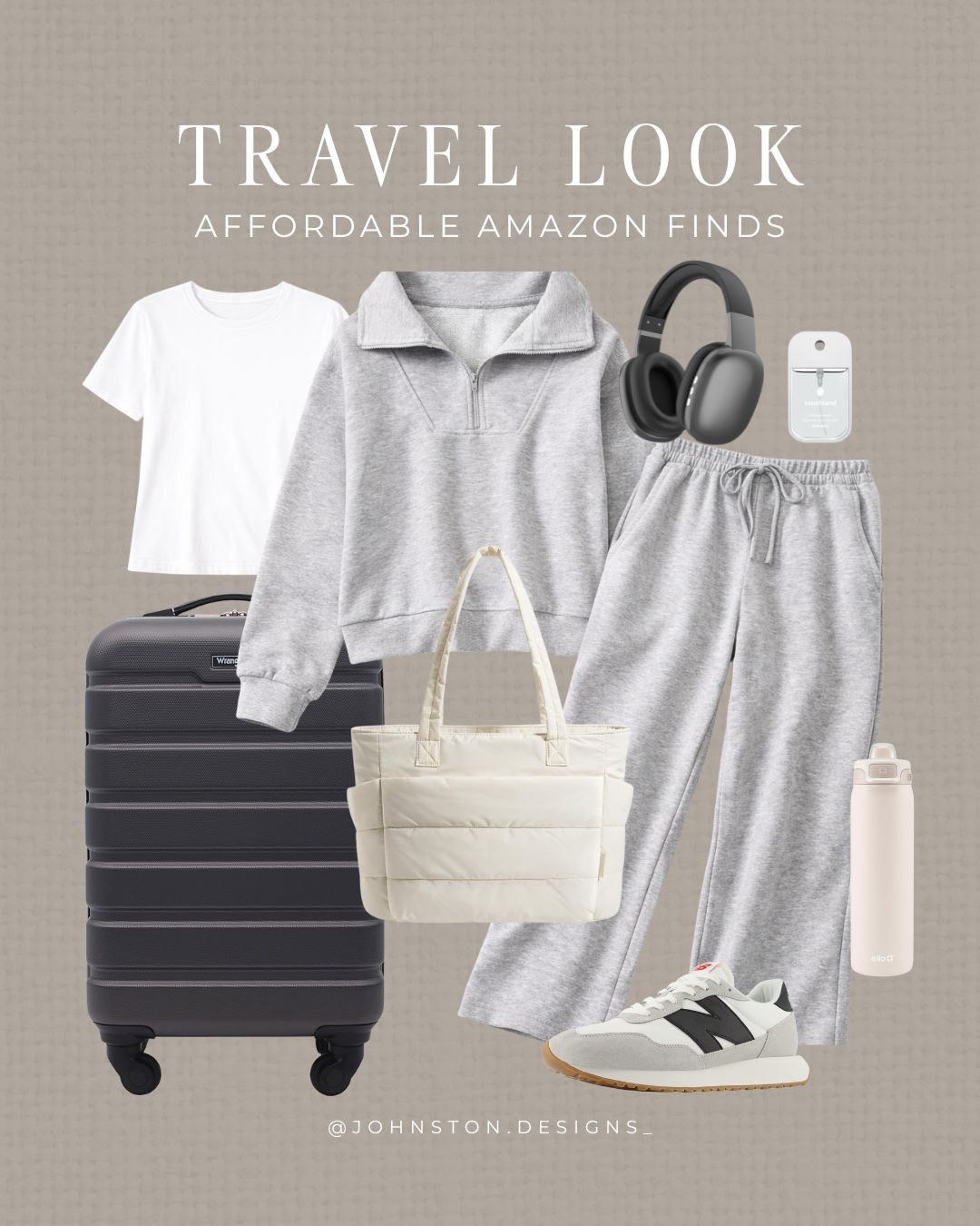 Amazon travel outfit. ✈️ Comfy layers, easy sneakers and must-have essentials for airport days.


Amazon fashion, travel look, airport style, grey comfy set, lounge wear, weekender bag, casual outfit, neutral basics, on the go looks, affordable finds. 

 #LTKootd #LTKTravel