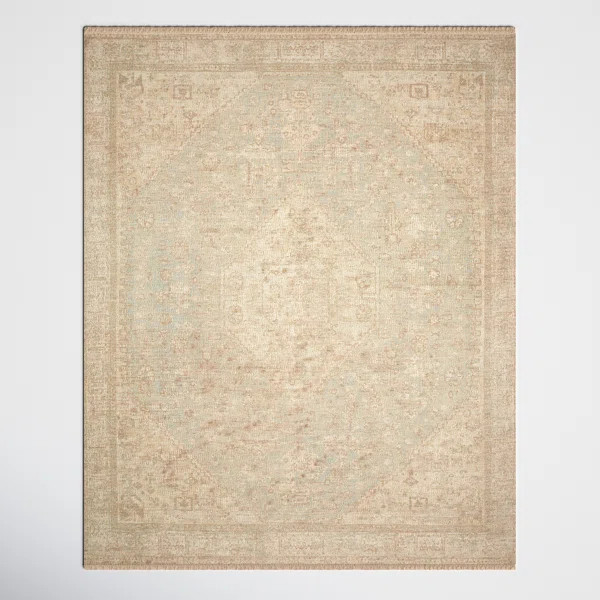 Amanda Handmade Handwoven Ocean/Ivory Rug | Wayfair North America