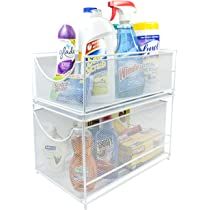 Sorbus® Cabinet Organizer Set—Mesh Storage Organizer with Pull Out Drawers—Ideal for Countertop, Cab | Amazon (US)