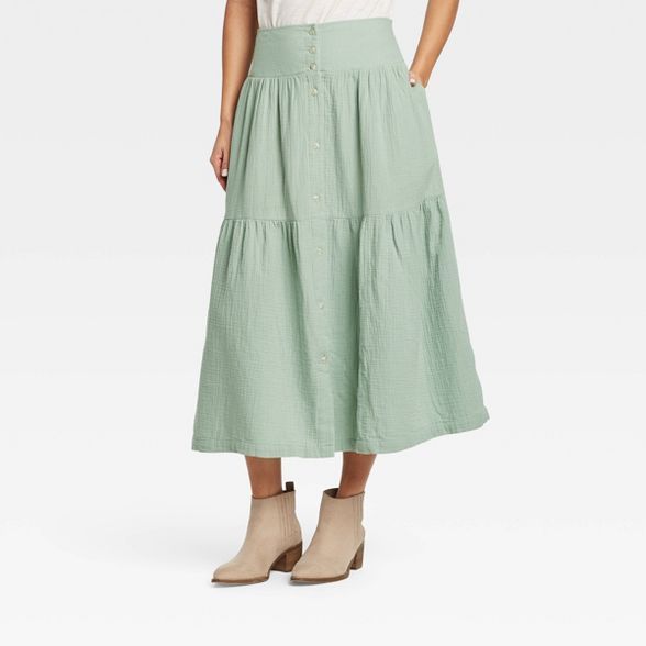 Women's Tiered Midi A-Line Skirt - Universal Thread™ | Target