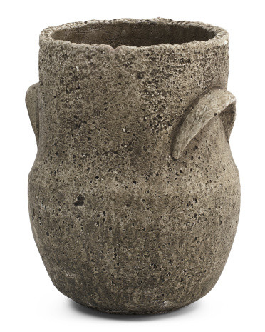 9in Cement Like Planter With Handles | TJ Maxx