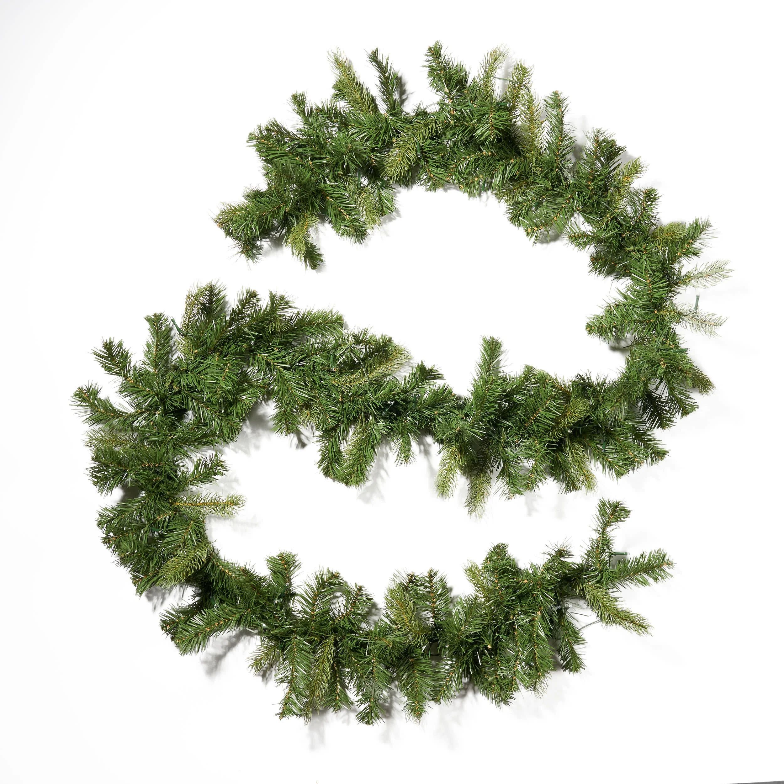 GDF Studio 9 Foot Mixed Spruce Pre Lit LED Artificial Christmas Garland, Clear | Walmart (US)
