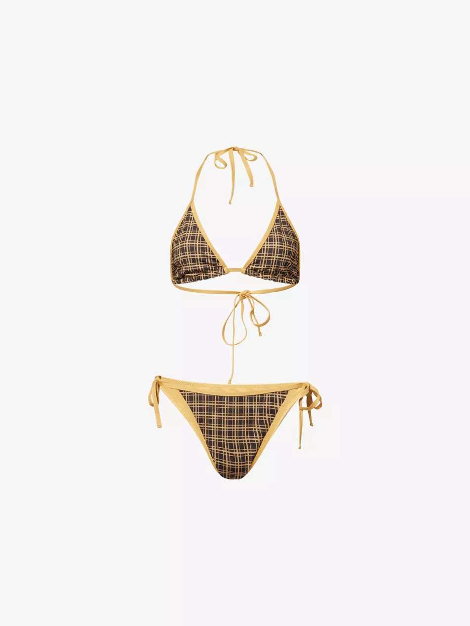 Classic-Check Tie-Side Bikini Set | Selfridges