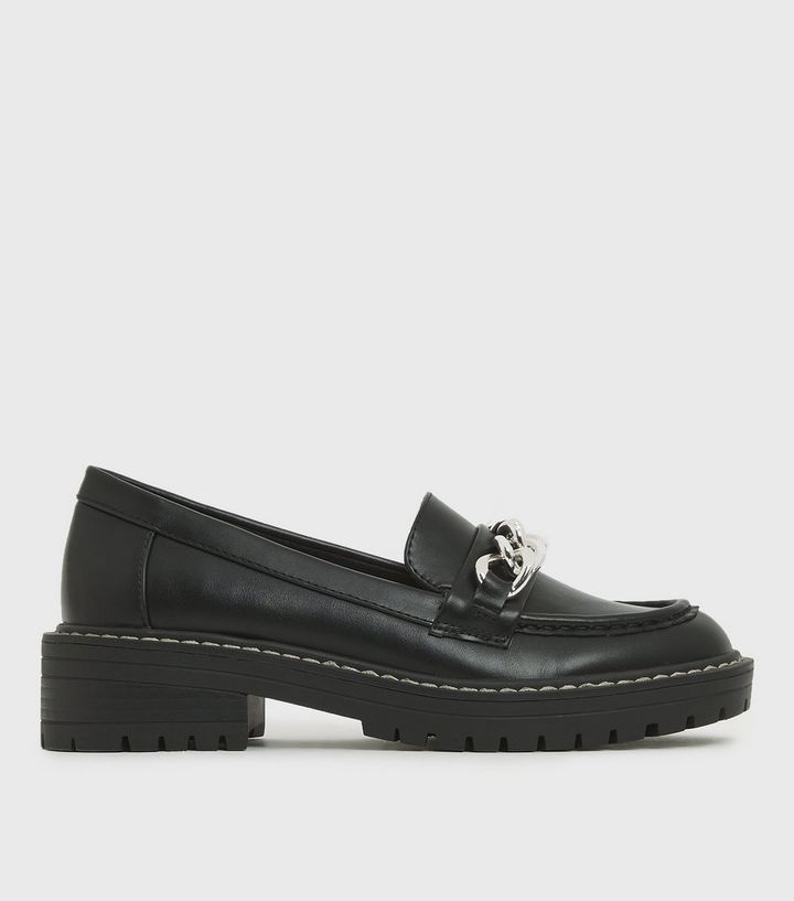 Girls Black Chain Trim Chunky Loafers
						
						Add to Saved Items
						Remove from Saved Ite... | New Look (UK)