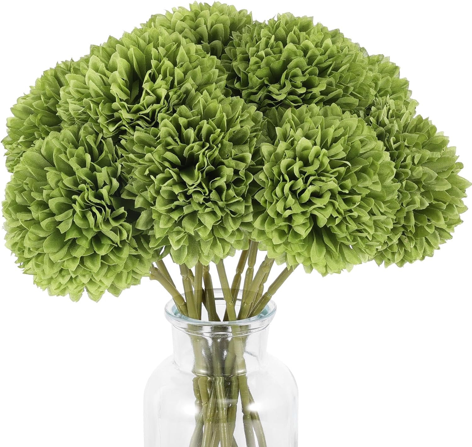 12 Pcs Artificial Chrysanthemums Flowers Green Flowers Silk Fake Mums Flowers for St Patricks Day... | Amazon (US)