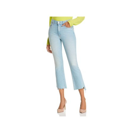Mother Womens Fresh Catch Embroidered Distressed Flare Jeans Blue 34 | Walmart (US)