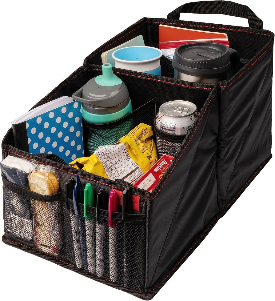 Lusso Gear 9-Compartment Car Seat Organizer with Cup Holders - For Front, Back, Passenger Seats, ... | Amazon (US)