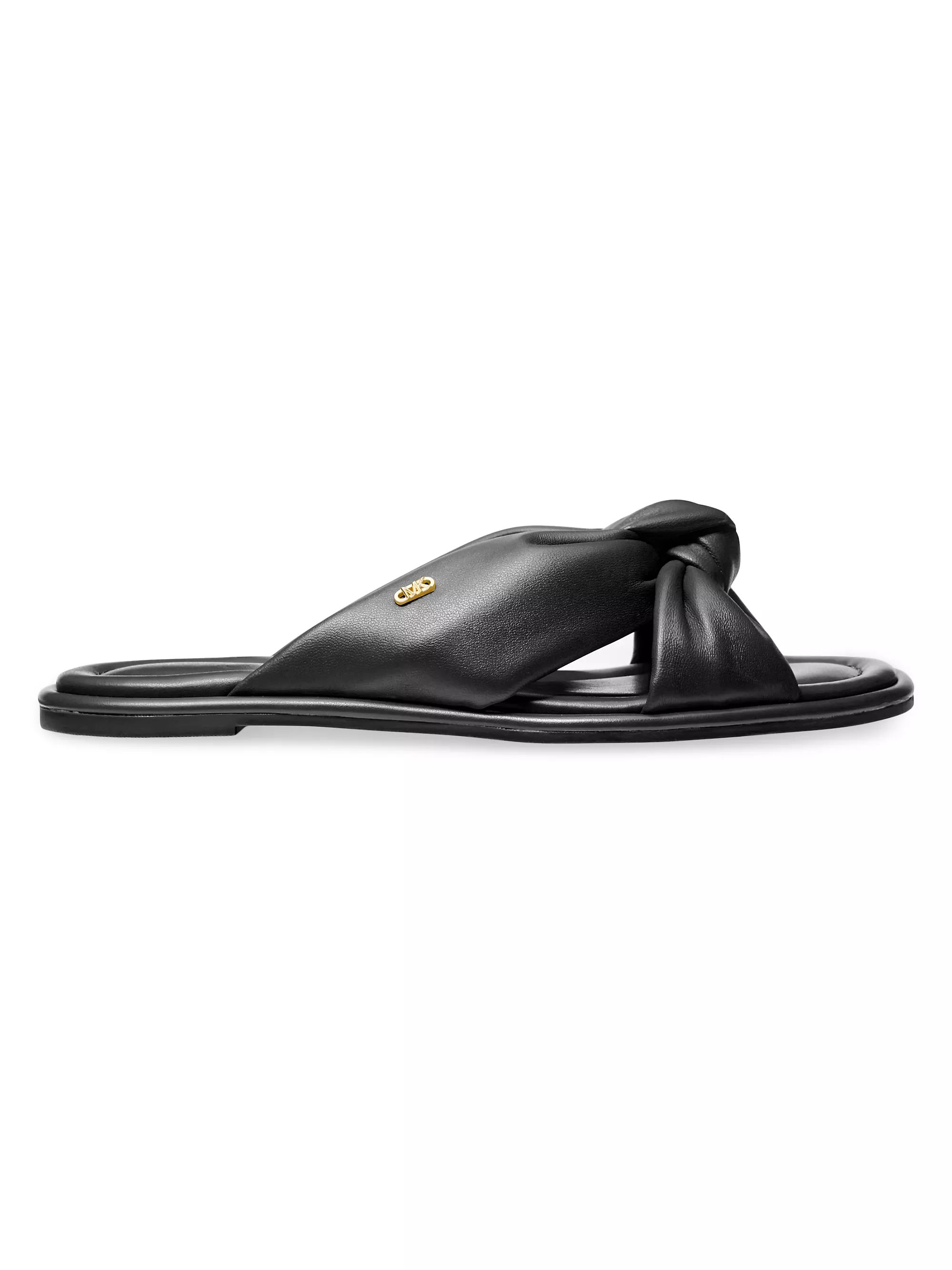 Elena Knotted Leather Flat Sandals | Saks Fifth Avenue