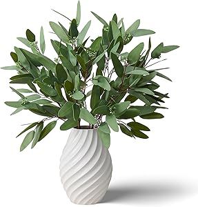 Artificial Eucalyptus Stems, Real Touch Faux Greenery for Vase Decor, Realistic Fake Eucalyptus B... | Amazon (US)