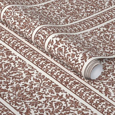 Floral Column Textured Russet Brown Peel and Stick Wallpaper - Threshold™ | Target