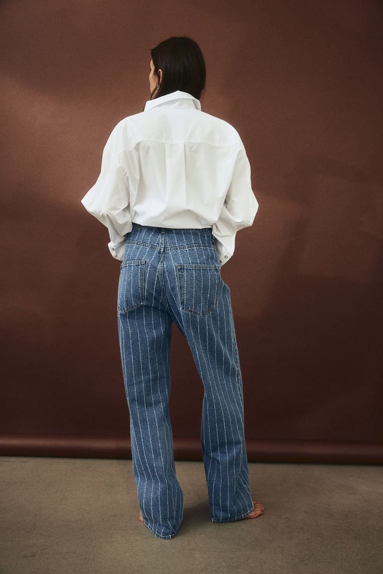 Crease-leg denim trousers | H&M (UK, MY, IN, SG, PH, TW, HK)