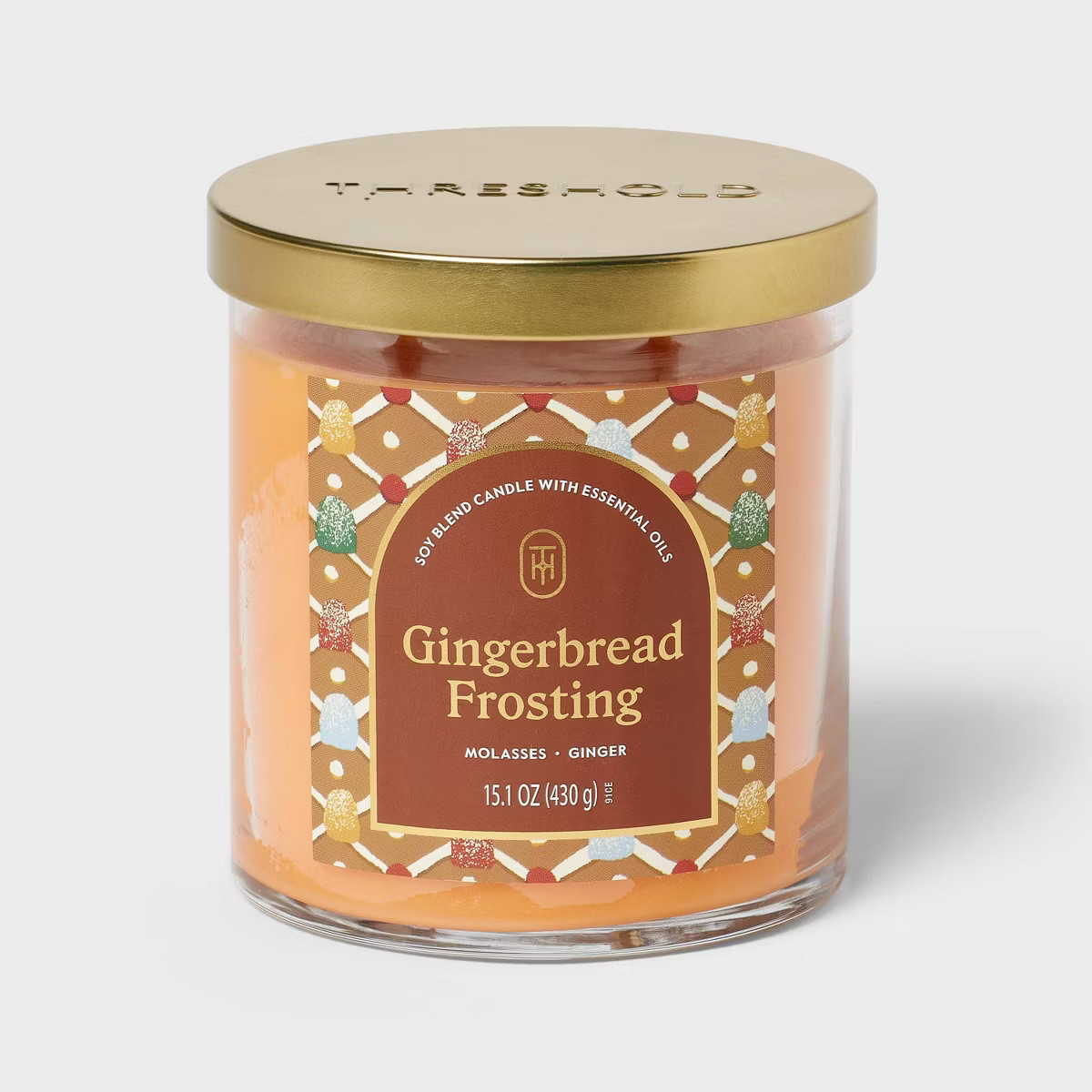 2-Wick Lidded Glass Gingerbread Frosting Jar Candle 15.1oz - Threshold™ | Target