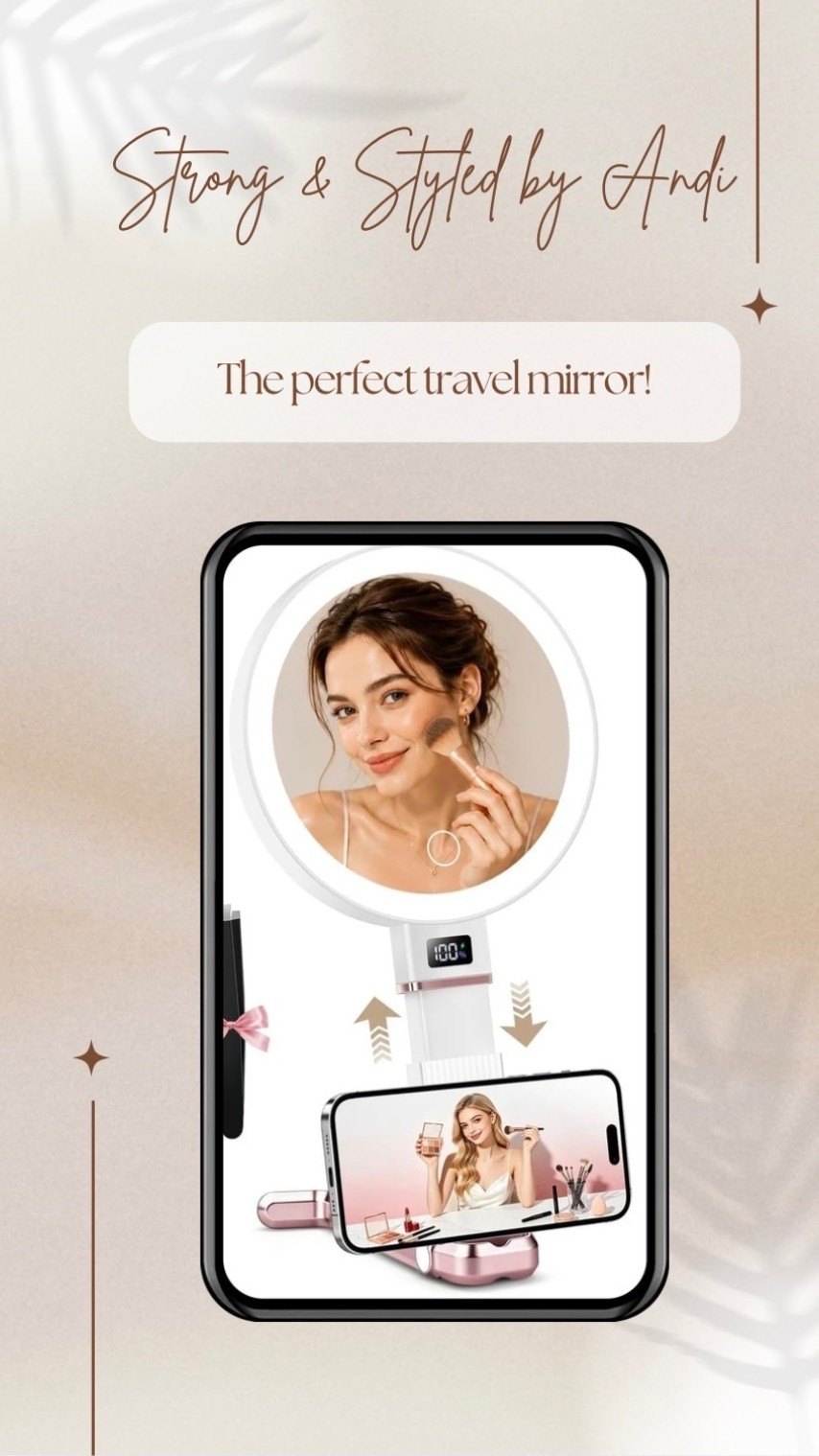 My new travel must-have! 🪞✨ This double-sided mirror has a regular side + a magnifying side, and I love that it can stand on its own or be held in your hand. Such a useful little travel essential! ✈️

#LTKdayinmylife #LTKmorningroutine #LTKTravel