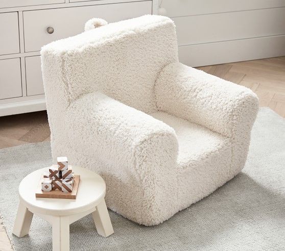 Cream Sherpa Anywhere Chair® | Pottery Barn Kids