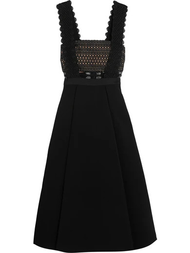 Leila Midikleid aus Guipure-Spitze und Crêpe | NET-A-PORTER (UK & EU)