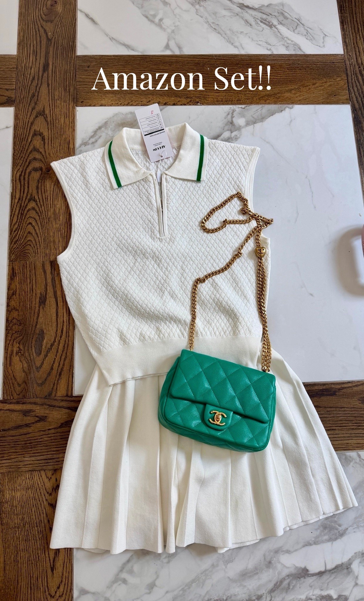 Cutie Amazon set I got as an option to wear for a fun work event!! I got size small💚 The purse is my July “borrowed” bag from Vivrelle! 

Amazon fashion, Amazon finds, Amazon golf outfit, Matching sets, Golf outfits, Summer outfits, Gemme Beauty, Emily Gemma

#LTKSeasonal #LTKActive #LTKdayinmylife