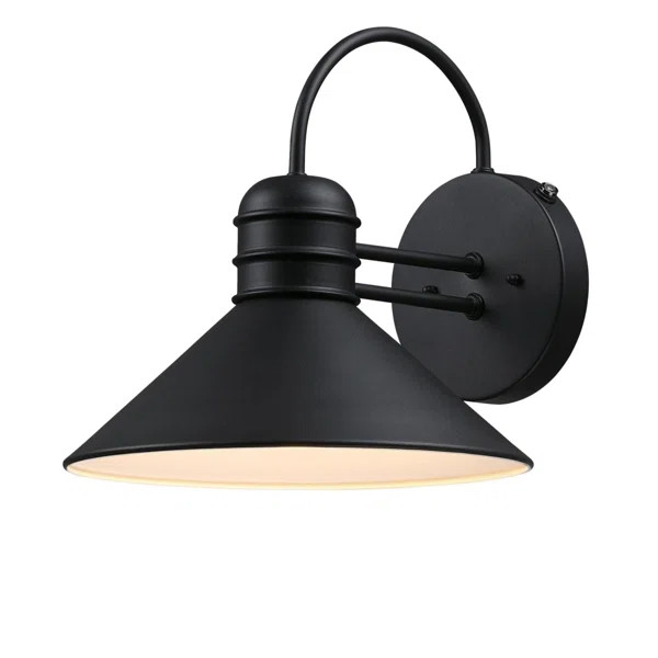Santana Textured Black Outdoor Barn Light | Wayfair North America