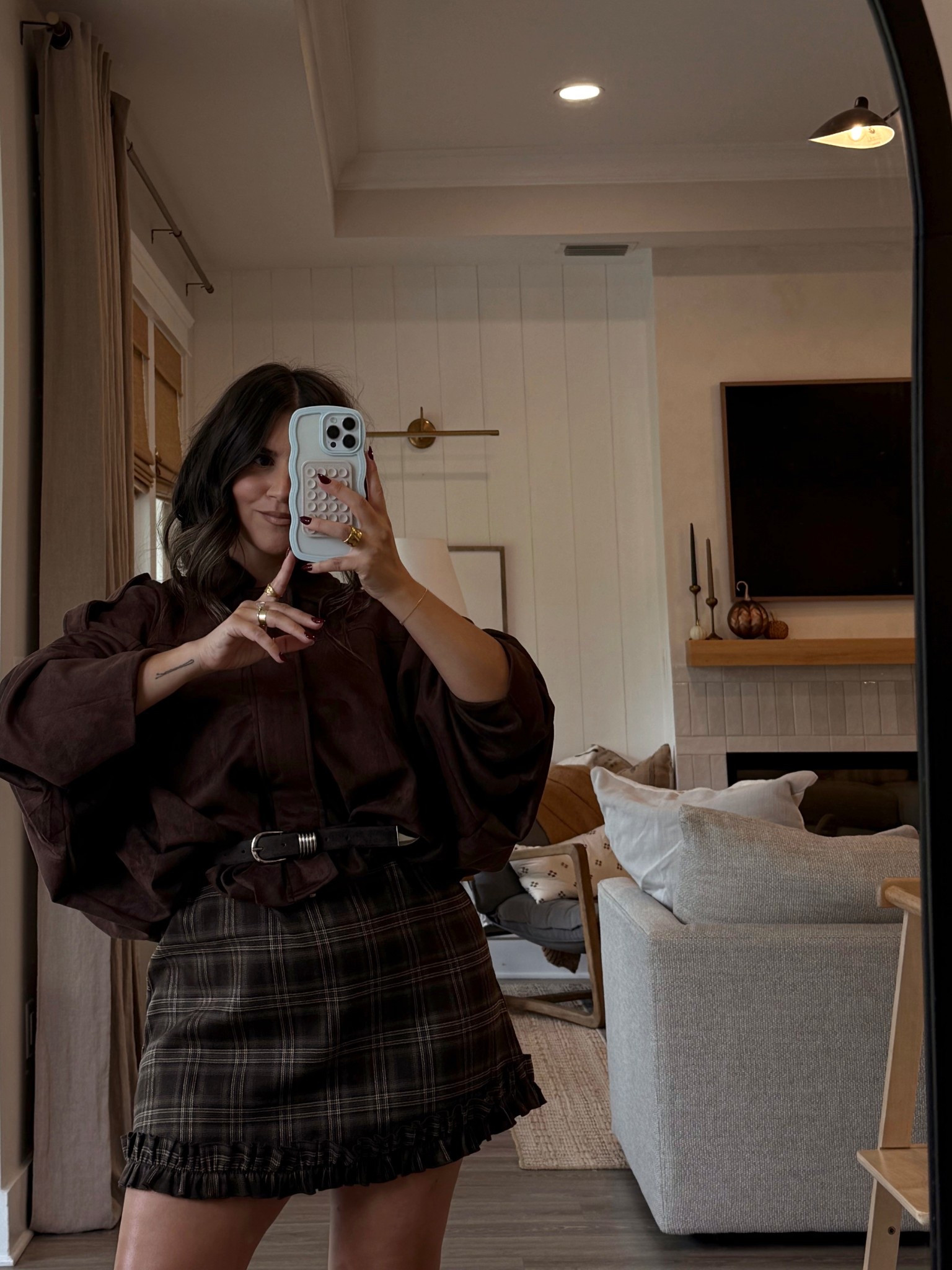 Small in jacket 
Small in dress 