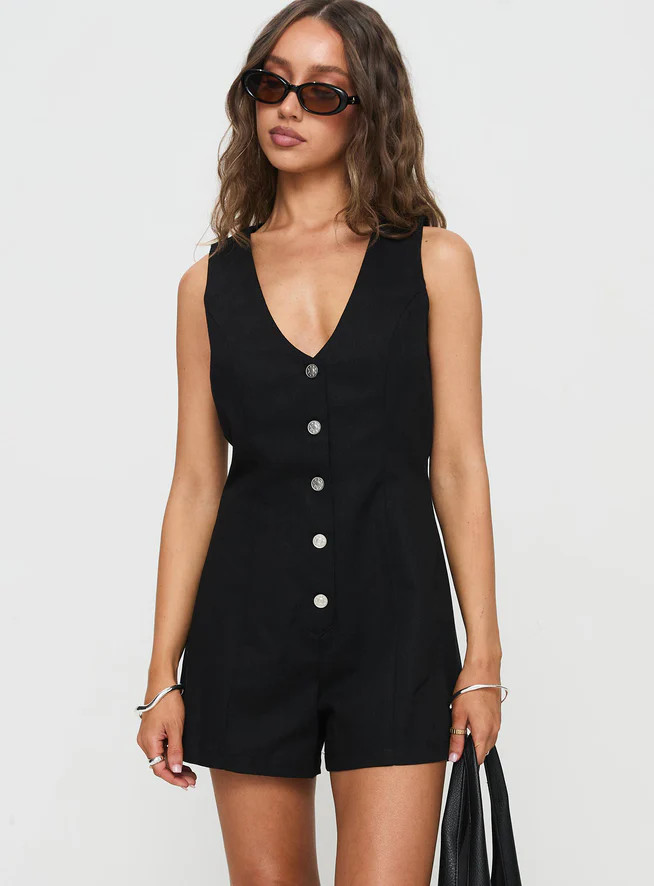 Damico Romper Black | Princess Polly US