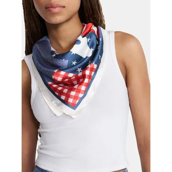 No Boundaries Women's Americana Print Square Scarf | Walmart (US)