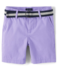Boys Belted Chino Shorts - purple | The Children's Place