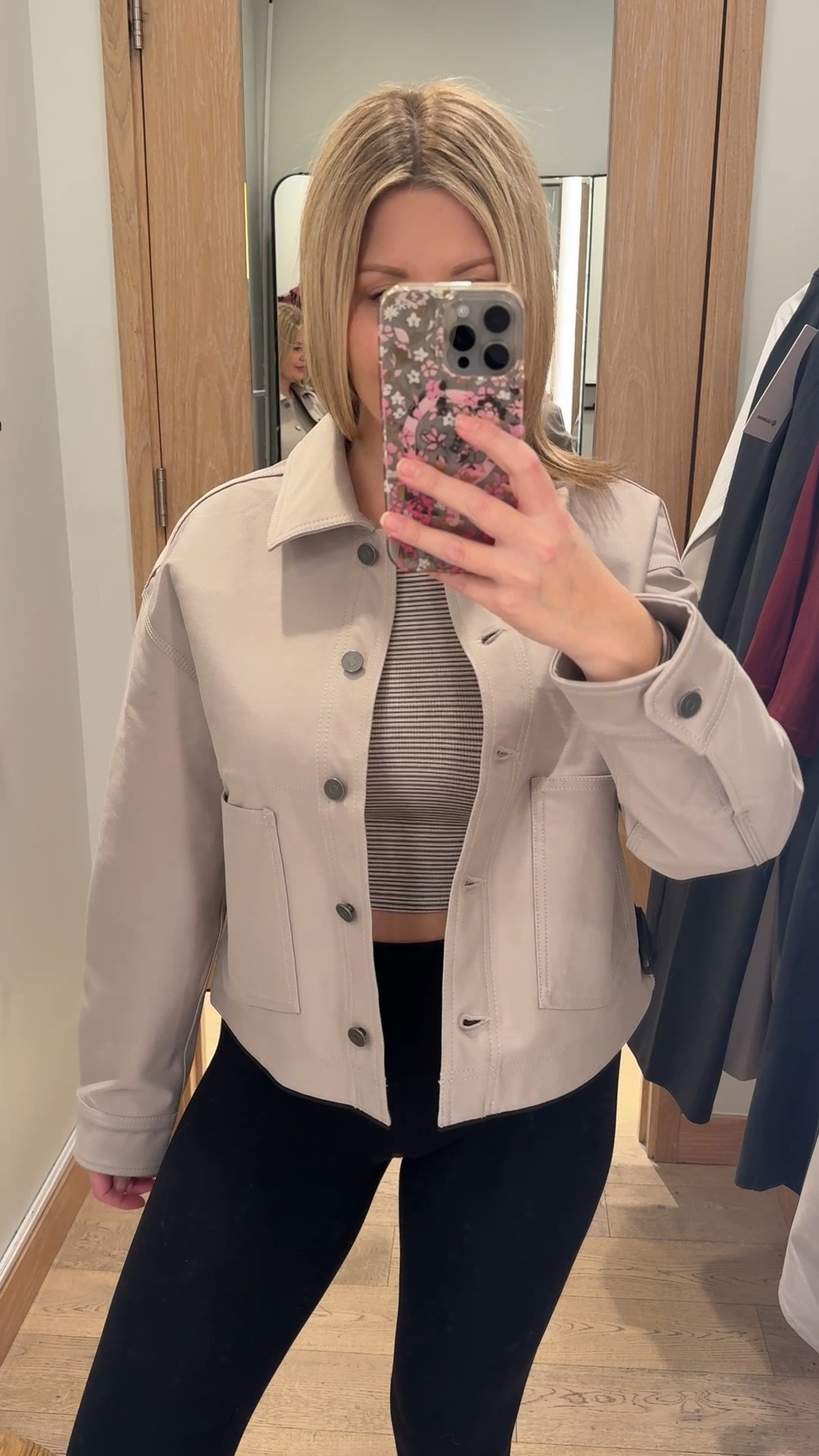 Trying on this new jacket and I didn’t expect to love it this much 🤍

It has a slightly boxy fit but still looks really flattering on. It gives that classic denim jacket look, but feels much softer and more comfortable, which makes it perfect for everyday wear. It buttons up the front and has pockets, and it’s such an easy piece to throw on with casual outfits.

I’m wearing a size small, true to size.

Underneath, I’m wearing the cropped long sleeve top in a size 4, true to size. These are some of my favorite basics because they are so soft and comfortable and easy to layer.

I paired it with the leggings in a size extra small, true to size, in the 25 inch length, which fits perfectly on me. I’ve also linked the original version for comparison.

This is such an easy outfit and perfect for winter transitioning into spring.

For reference, I’m 5’3”.

lululemon jacket
denim style jacket
button front jacket women
boxy fit jacket
spring jackets women
casual jackets women
everyday outfits
athleisure outfits
casual winter outfits
spring outfit ideas
layering outfits
cropped long sleeve top
athletic long sleeve top
leggings outfit
align leggings dupe
lululemon align leggings
comfortable everyday outfits
neutral outfits
petite friendly outfits


#LTKcanada #LTKwinter #LTKpetite