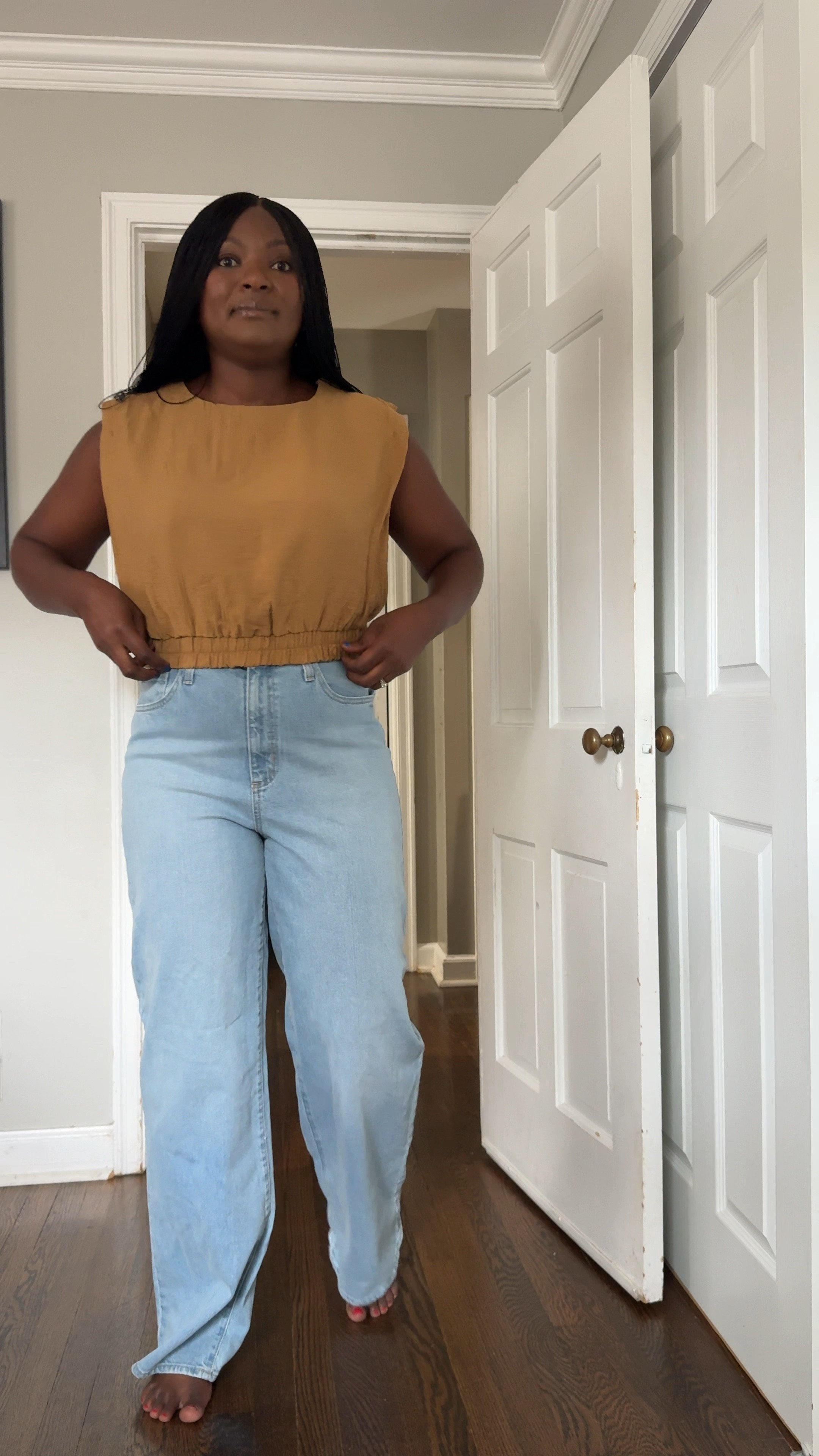 Target wide leg jeans on size 10 body. They fit TTS 

#LTKFindsUnder100 #LTKOver40 #LTKSaleAlert