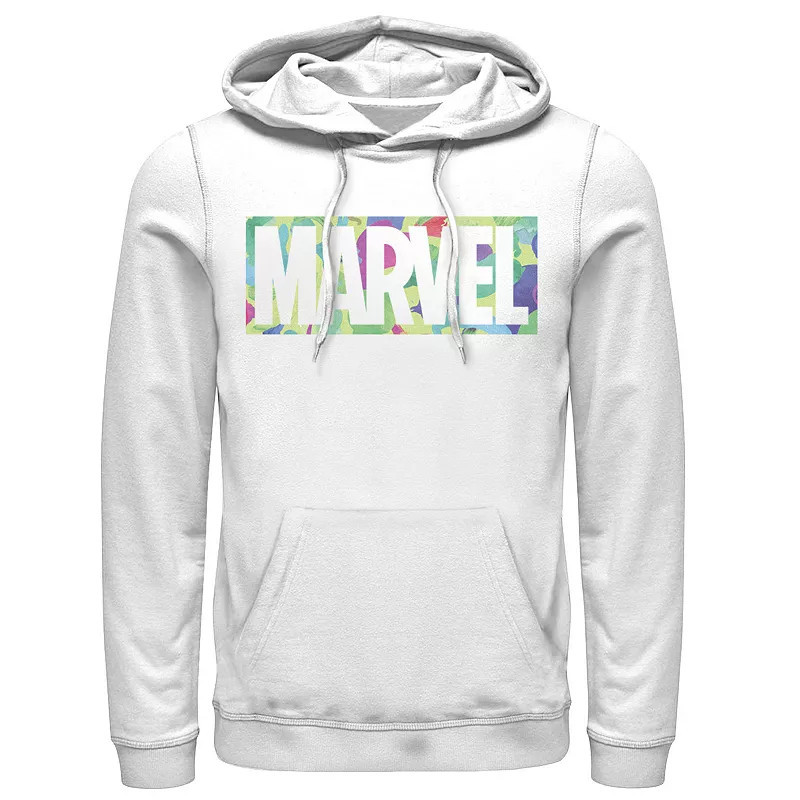 Men's Marvel Colorful Logo Hoodie, Size: XXL, White | Kohl's