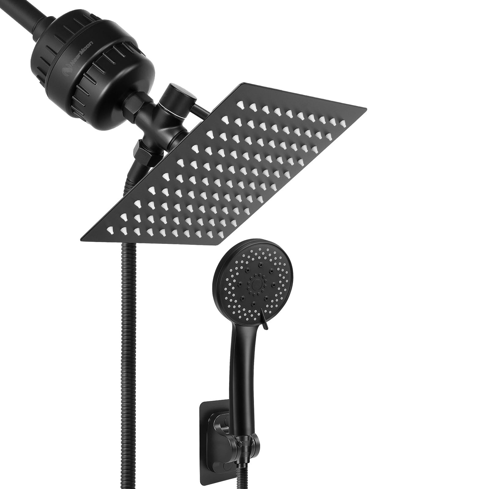 NearMoon Filtered Rain Shower Head, High Pressure 8″Square, and 5 settings Handheld Shower Filt... | Amazon (US)