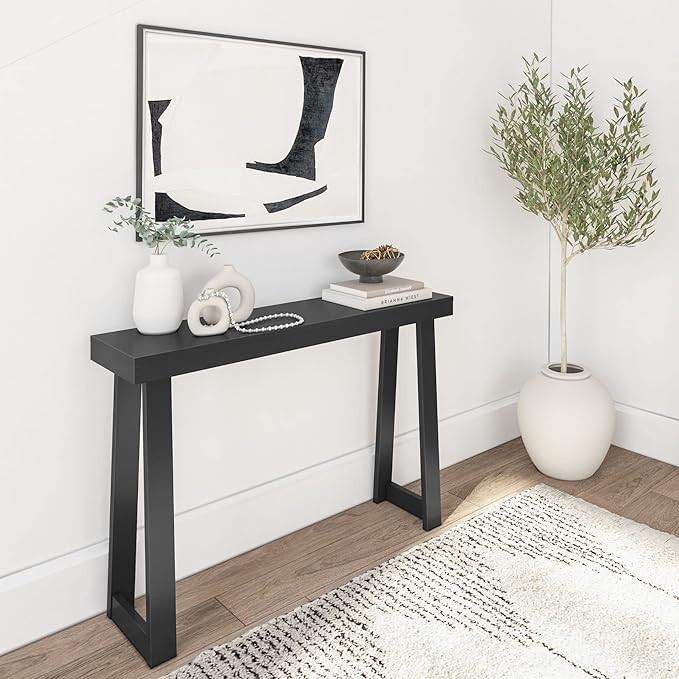 Plank+Beam Solid Wood Console Table, 46.25 Inch, Sofa Table, Narrow Entryway Table for Hallway, B... | Amazon (US)