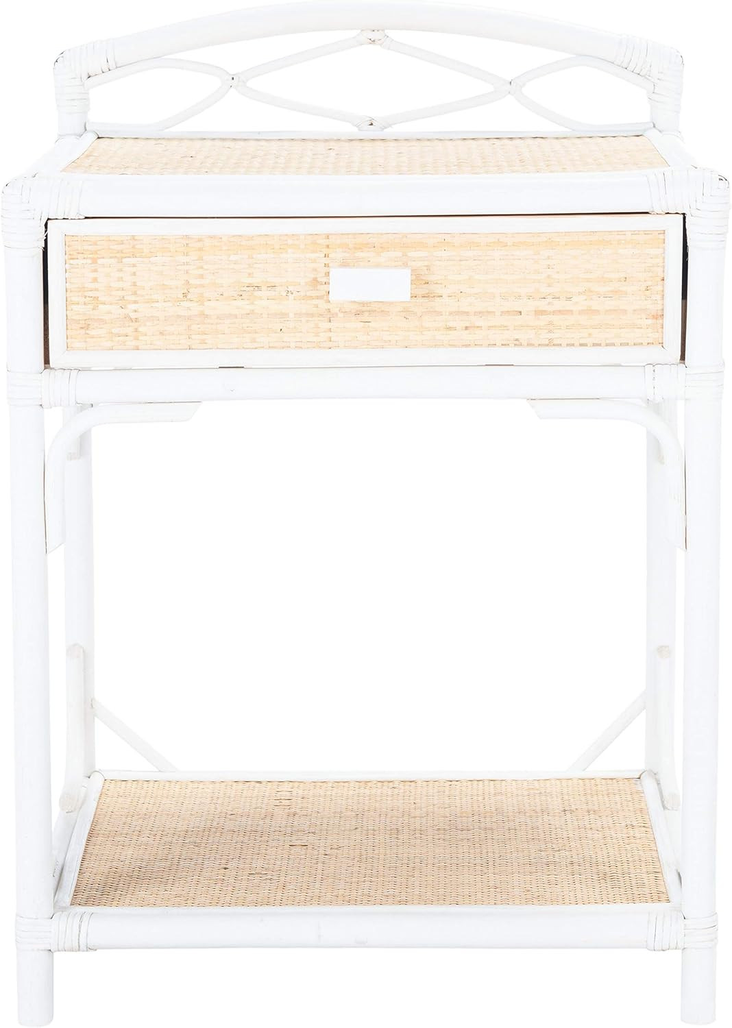 Safavieh Home Bea Coastal White and Natural 1-drawer 1-shelf Nightstand | Amazon (US)