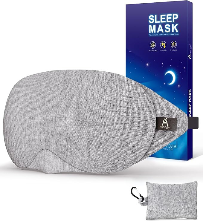 Mavogel Cotton Sleep Eye Mask - Updated Design Light Blocking with Adjustable Nose Bridge, Soft a... | Amazon (US)