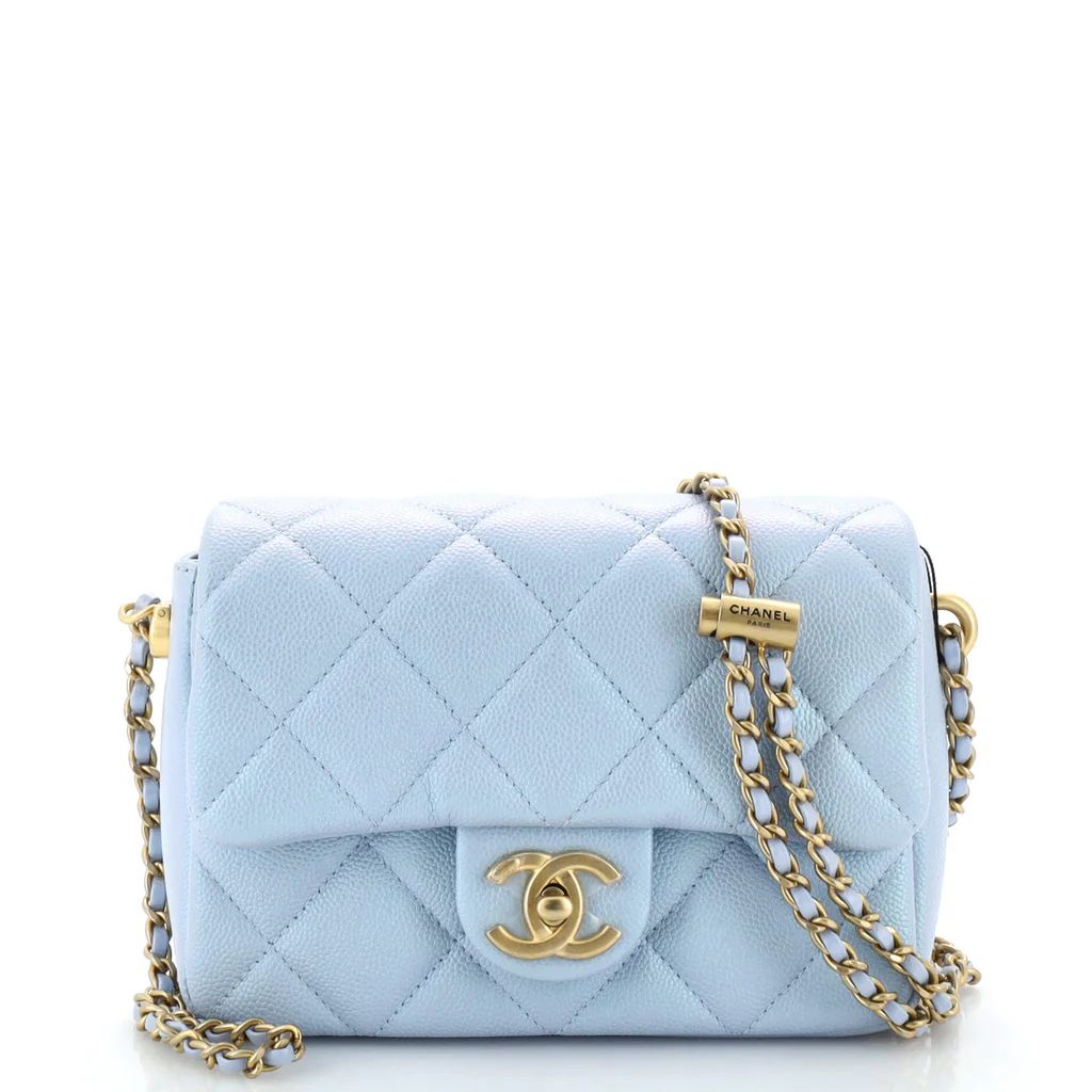 My Perfect Adjustable Chain Flap Bag Quilted Iridescent Caviar Mini | Rebag