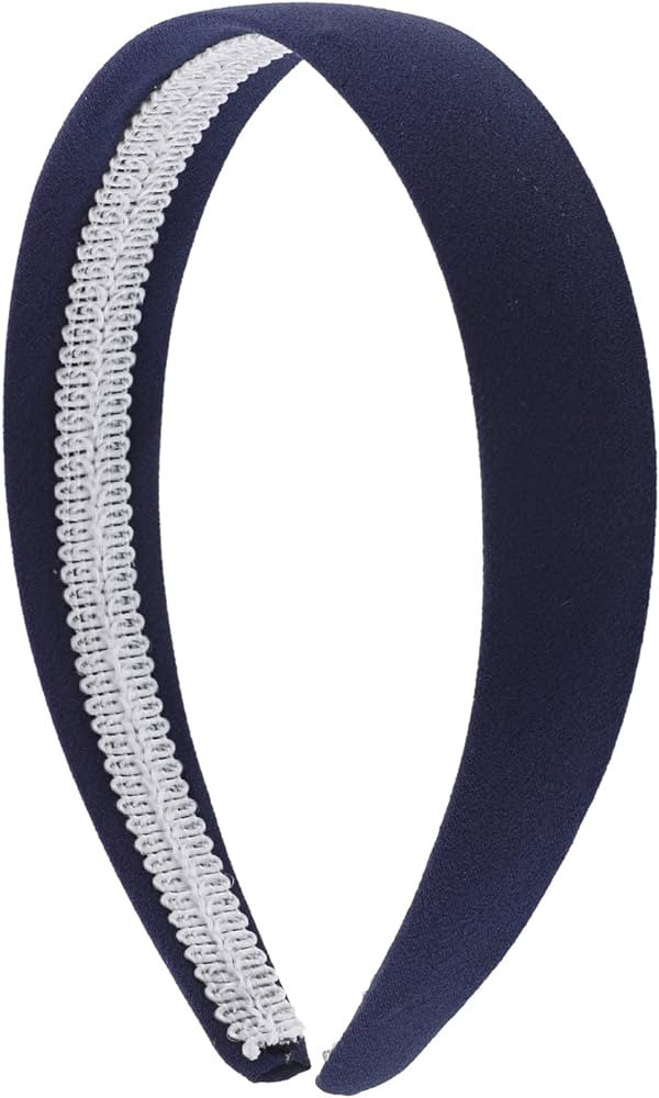 Motique Accessories 1 Inch Fabric Covered Headband for Women and Girls (Navy) | Amazon (US)