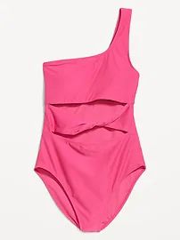 Twist-Front One-Shoulder Swimsuit | Old Navy (US)