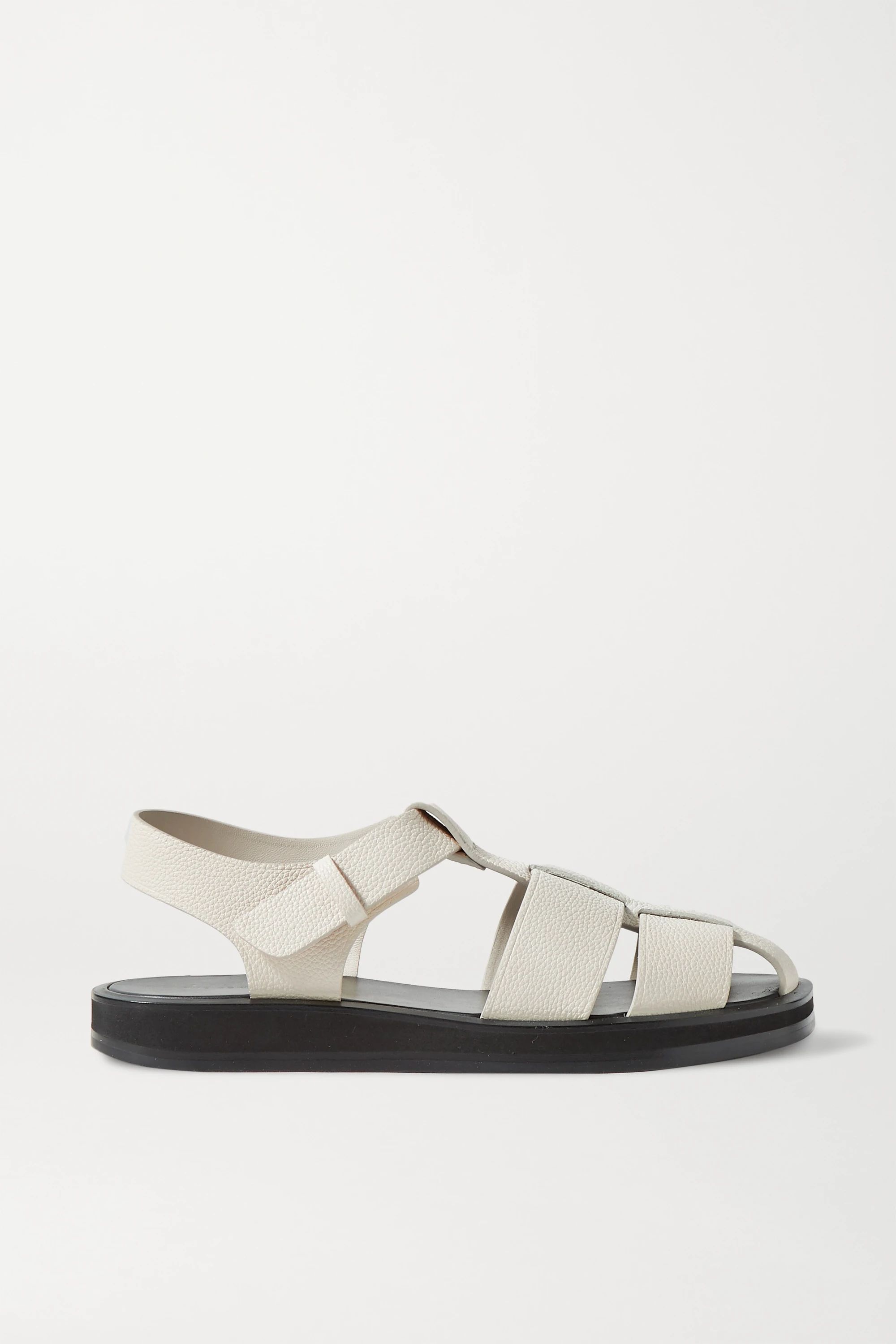 Off-white Gaia 1 woven textured-leather sandals  | The Row | NET-A-PORTER | NET-A-PORTER (UK & EU)