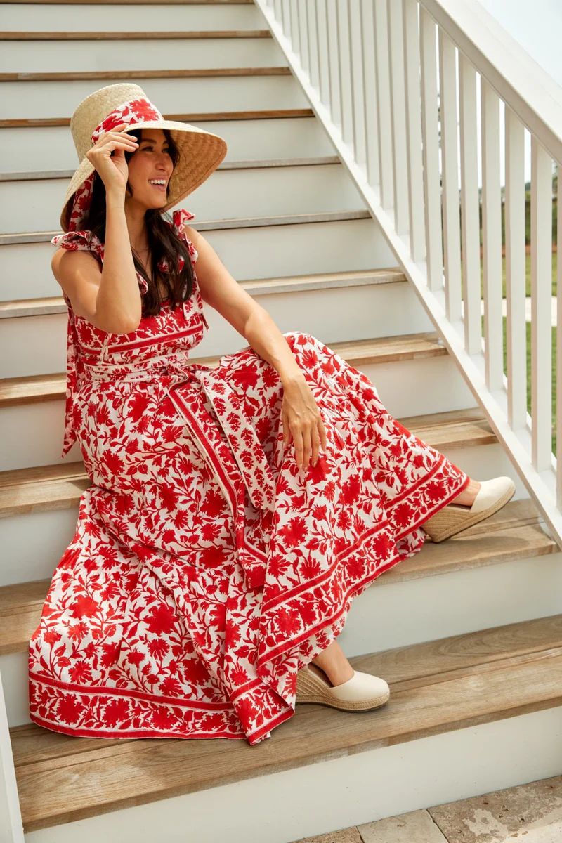 Annabel Sundress | Red/White Vintage Lily | SUE SARTOR