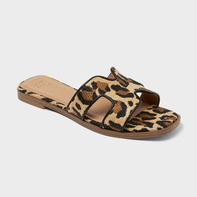 Women’s Nina Slide Sandals - A New Day™ Light Brown 8.5 | Target