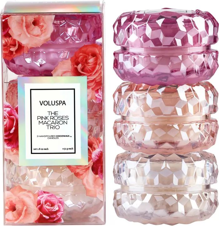 Voluspa The Pink Roses Macaron Candle Trio Gift Set | Nordstrom | Nordstrom