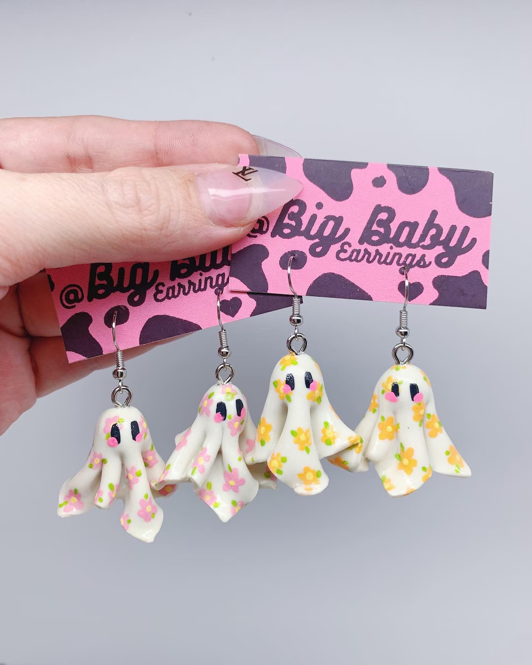 Big Baby’s Original Floral Glow-in-the-dark Sheet Ghost Earrings - Your choice of flower color-... | Etsy (US)
