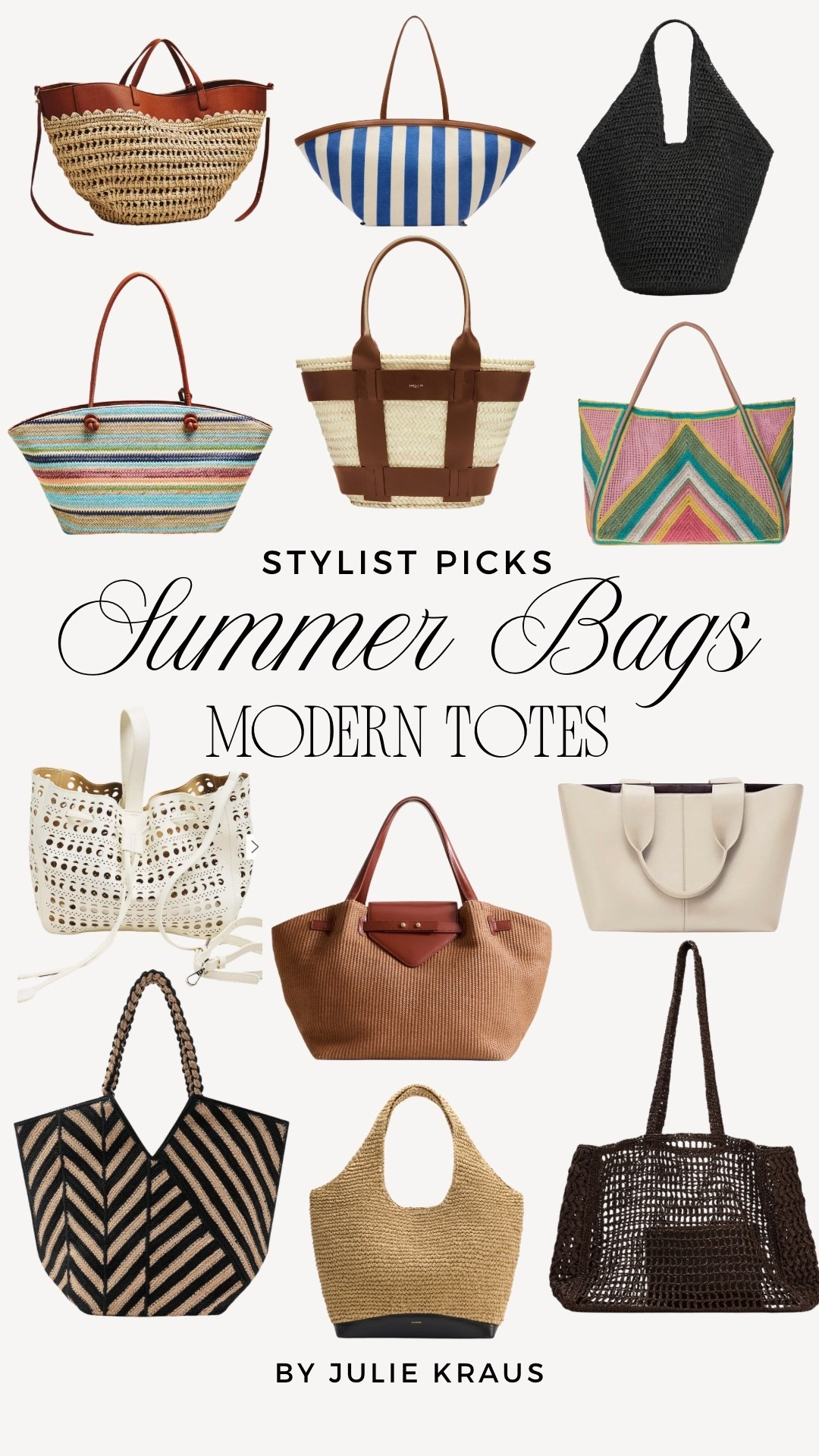 Modern totes and beach bags for summer at all different price points!