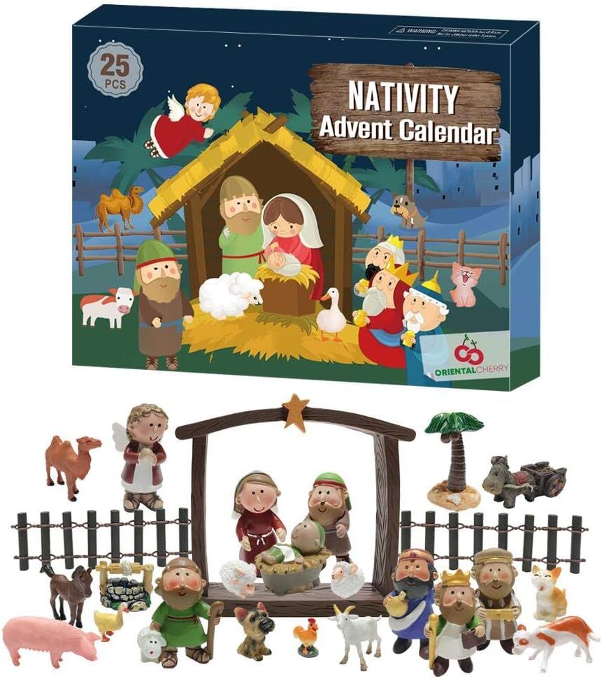 ORIENTAL CHERRY Advent Calendar 2021-25 Days of Christmas Nativity Scene Set - Countdown to for K... | Amazon (US)