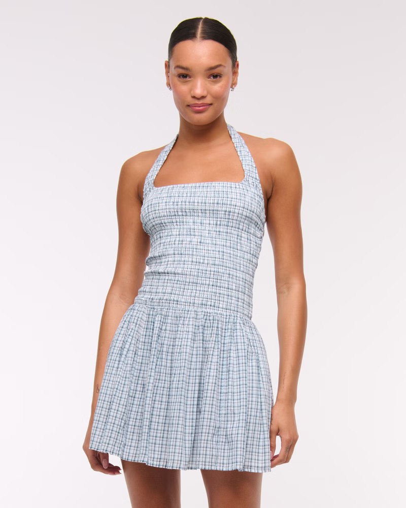 Women's Drop-Waist Smocked Mini Dress | Women's Dresses & Jumpsuits | Abercrombie.com | Abercrombie & Fitch (US)
