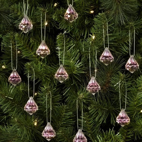 12ct Acrylic Diamond Christmas Ornament Set - Wondershop™ | Target