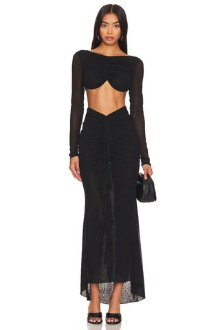 NBD Deepa Maxi Skirt in Black from Revolve.com | Revolve Clothing (Global)