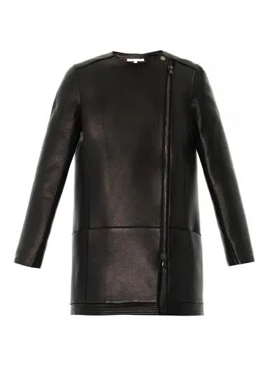 Leather and neoprene bonded car coat | Matches (US)