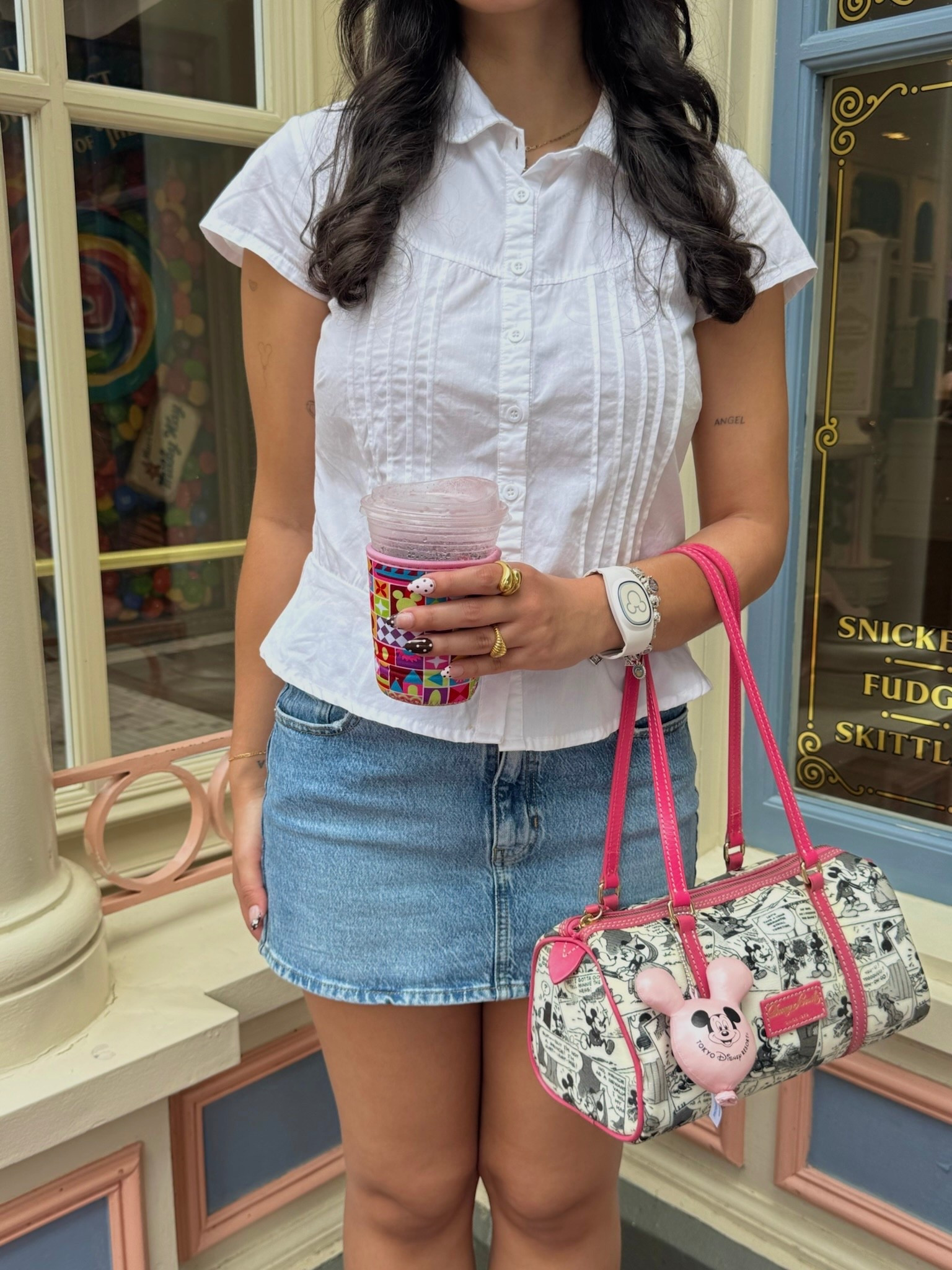 Magic kingdom outfit 💖 bag is vintage Dooney & Burke. Top is motel rocks 